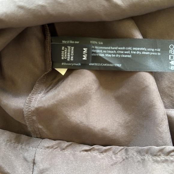 Eileen Fischer Taupe Brown Silk Slip Dress Thin Straps Scoop Neck & Back - Picture 5 of 9